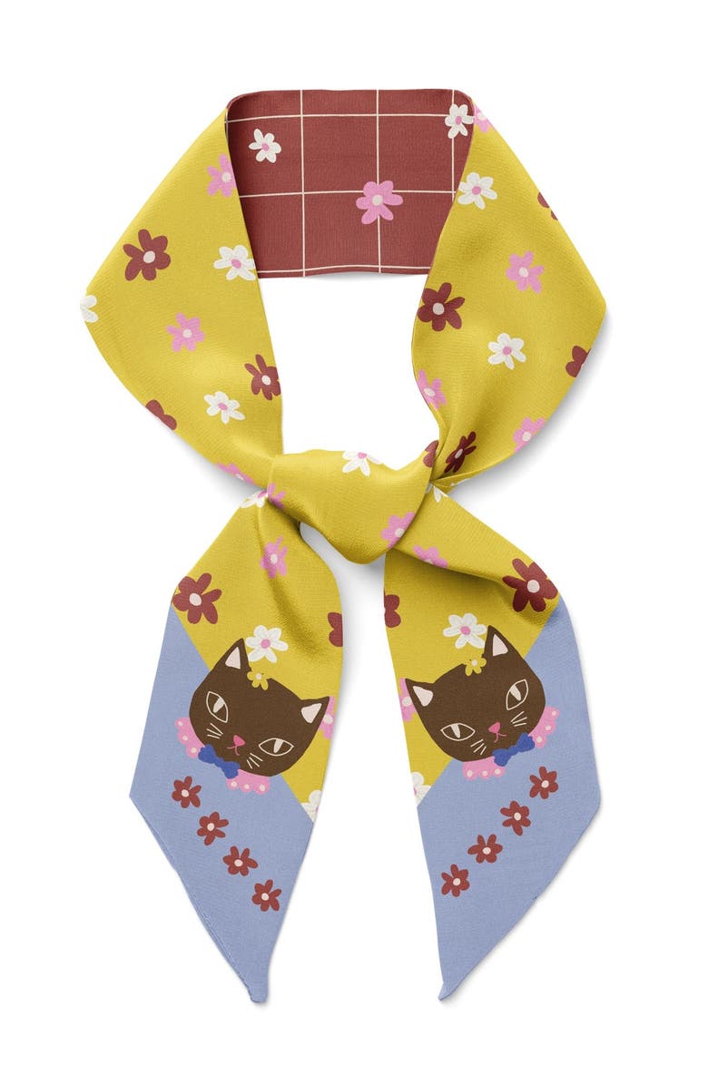 Centinelle Chat Au Chocolat Twilly Ribbon Scarf, Main, color, Multicolor