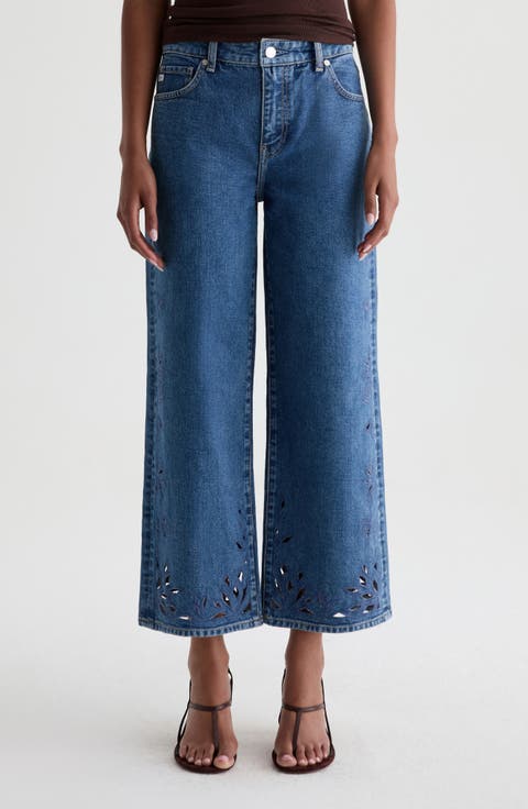 Saige Wide Leg Crop Jeans (Malbec)