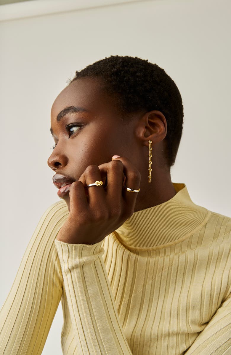 Missoma x Lucy Williams Knot Stacking Ring, Alternate, color, Gold Vermil/Sterling Silver