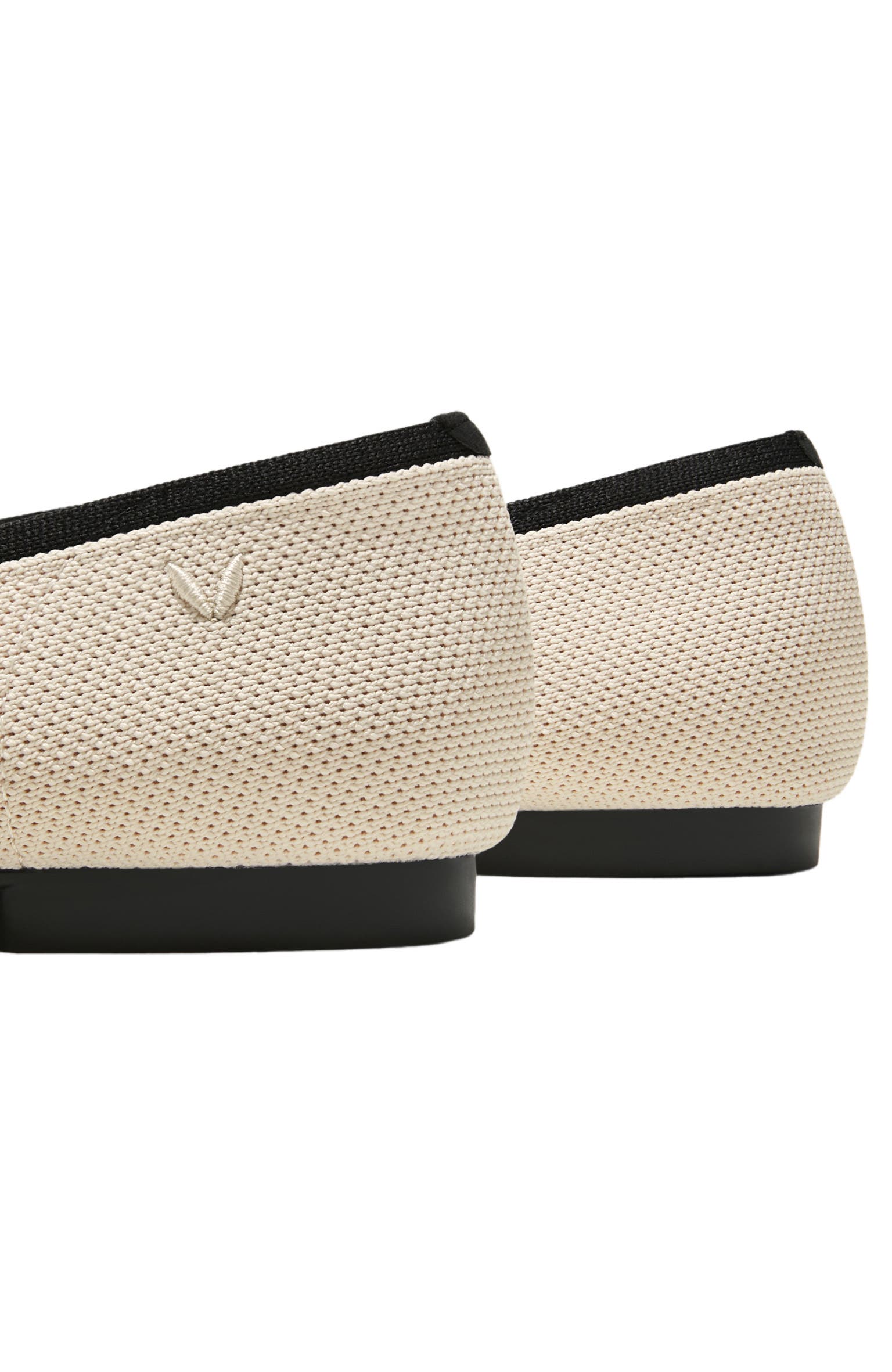 Margot 2.0 Square-Toe V-Cut Flats, Alternate, color, Cream Ivory & Black