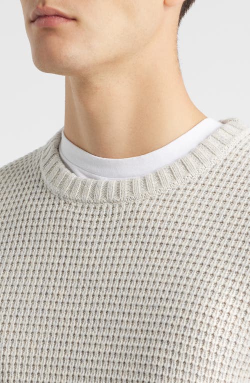James Campbell Laggan Waffle Stitch Crewneck Sweater In White