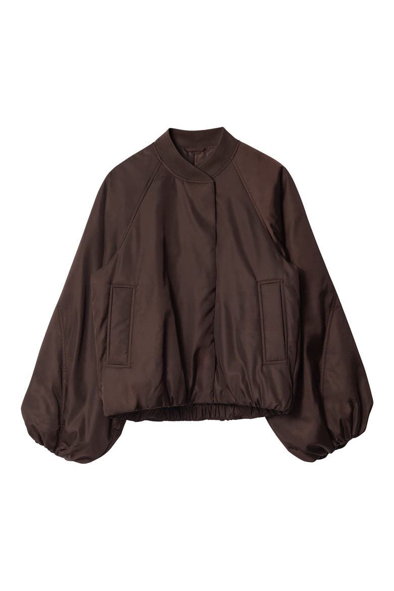 Oversize Bomber Jacket, Alternate, color, BROWN DARK