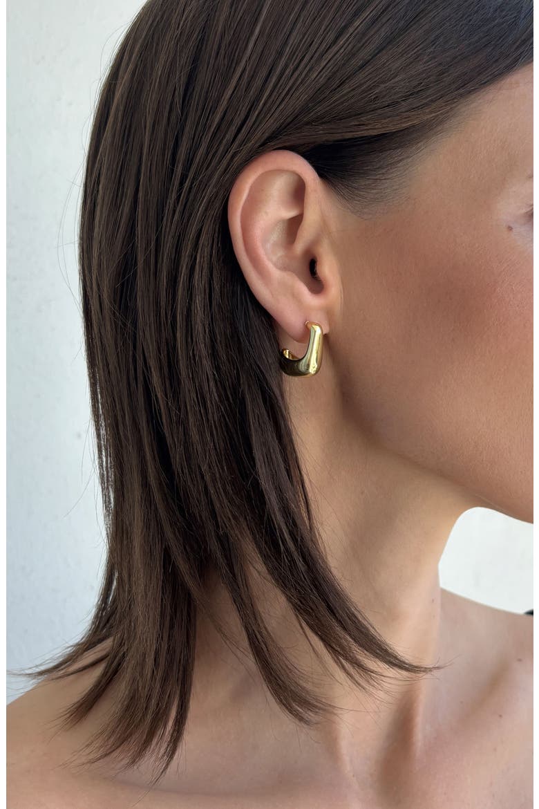 14K Gold Plated Hoop Earrings Set, Alternate, color, GOLD