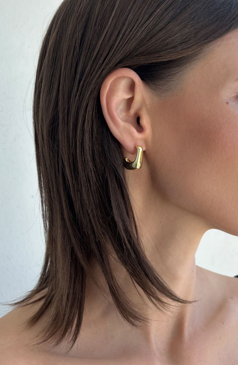 Adornia 14K Gold Plated Hoop Earrings Set, Alternate, color, Gold