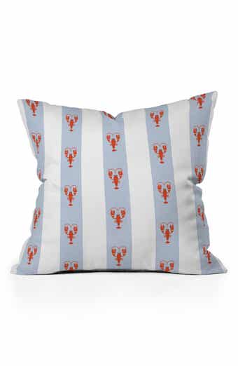 Deny Designs Stripe & Lobster Print Throw Pillow