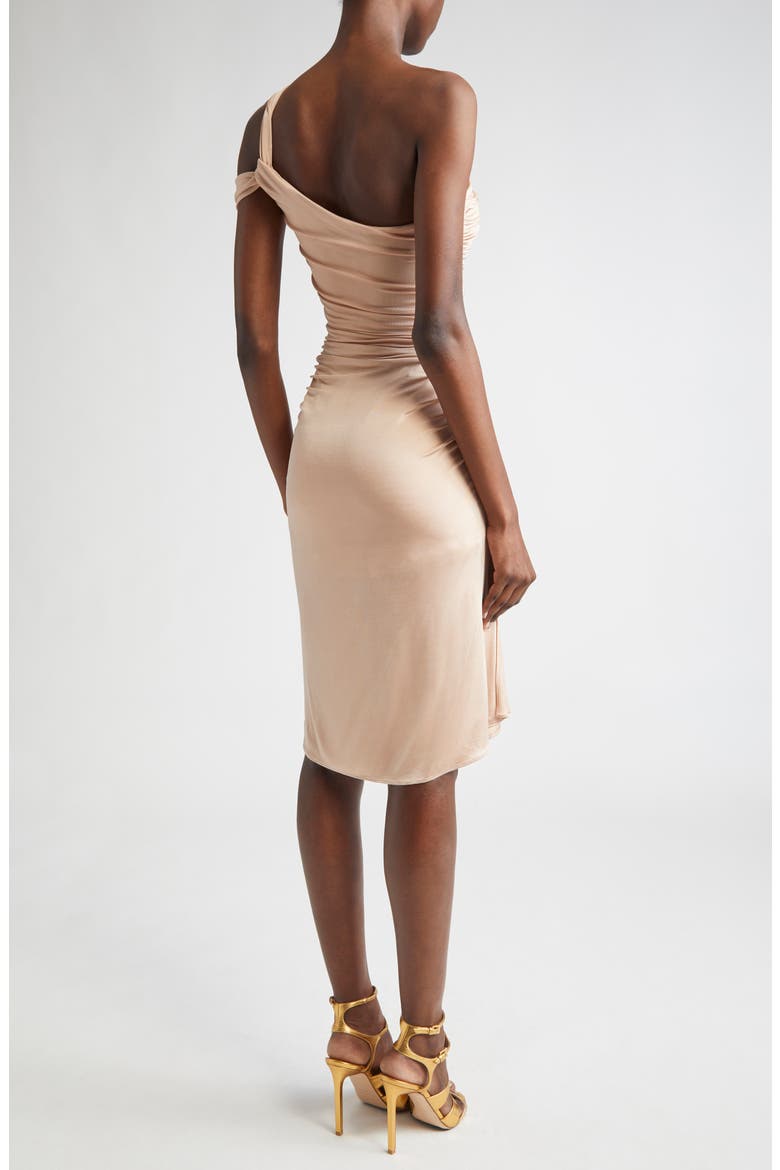 One-Shoulder Twist Front Jersey Minidress, Alternate, color, DEEP OYSTER