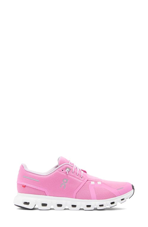 On Low Top Sneakers With Mesh Upper And Rubber Outsole In Raspberry/white