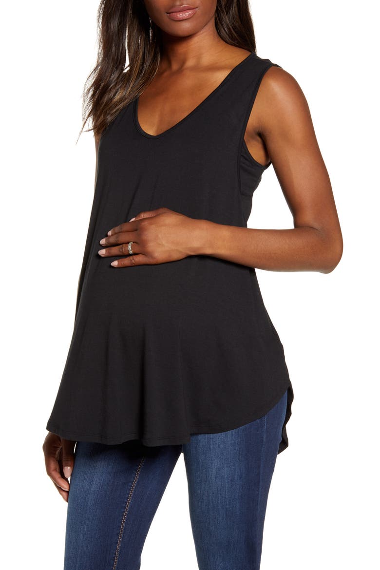 Swing Maternity/Nursing Tank, Main, color, BLACK