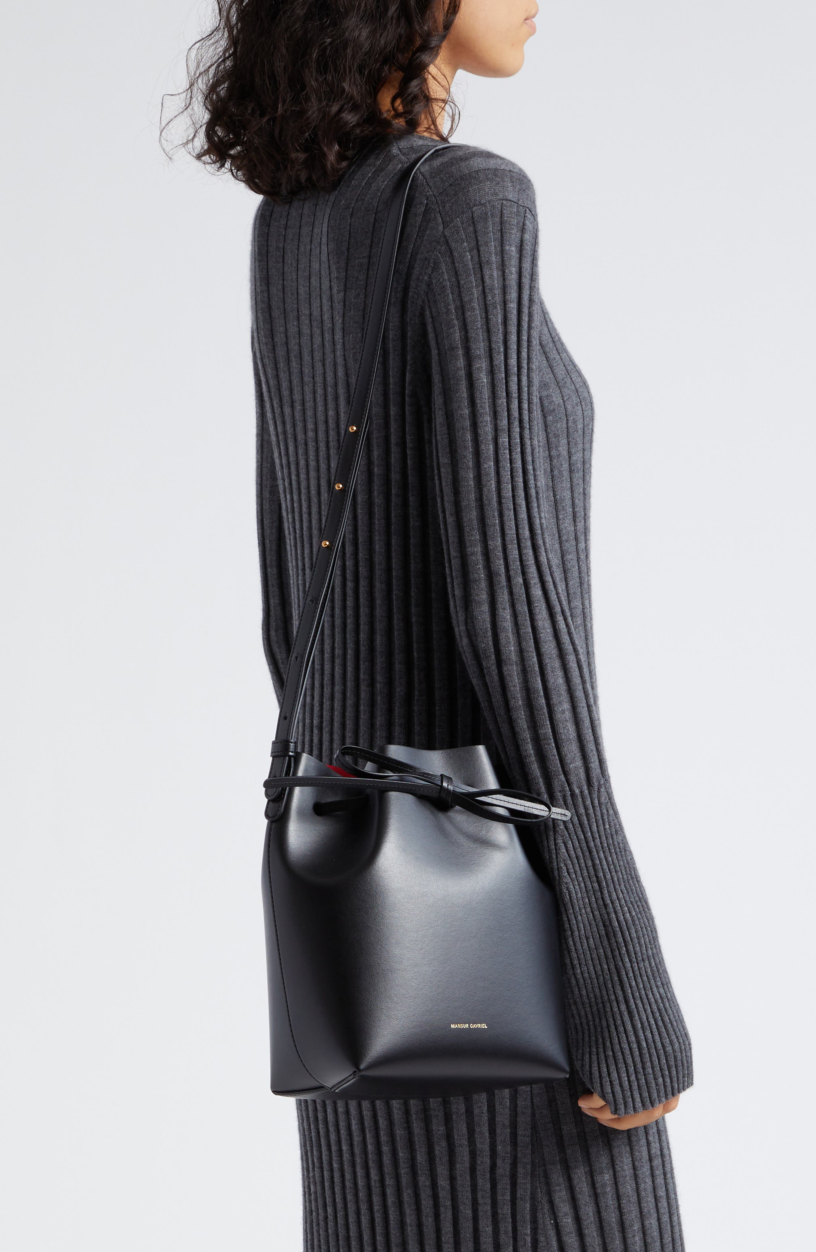 Mansur Gavriel Mini Bucket Apple Faux Leather Bag, Alternate, color, 