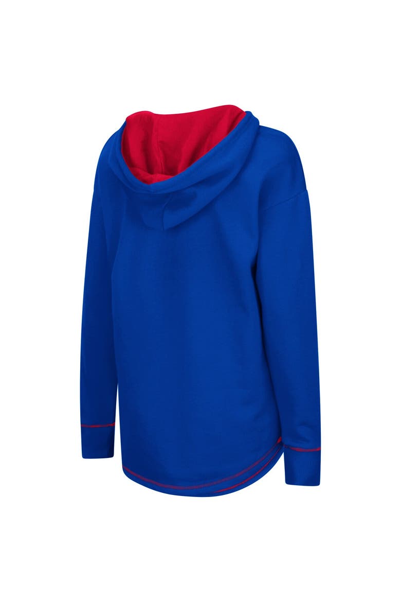Women's Colosseum Royal Kansas Jayhawks Tunic Pullover Hoodie, Alternate, color, Royal