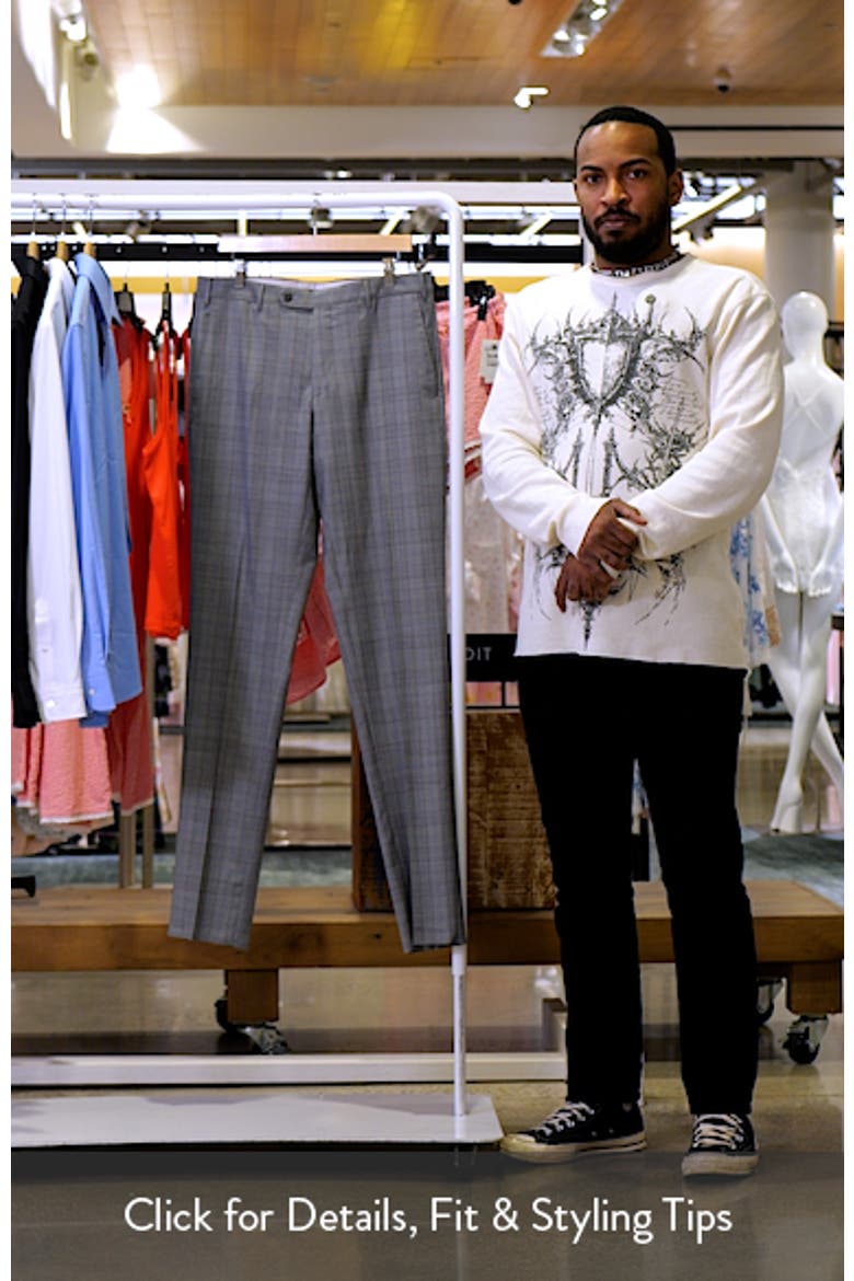 Parker Flat Front Plaid Wool Dress Pants video