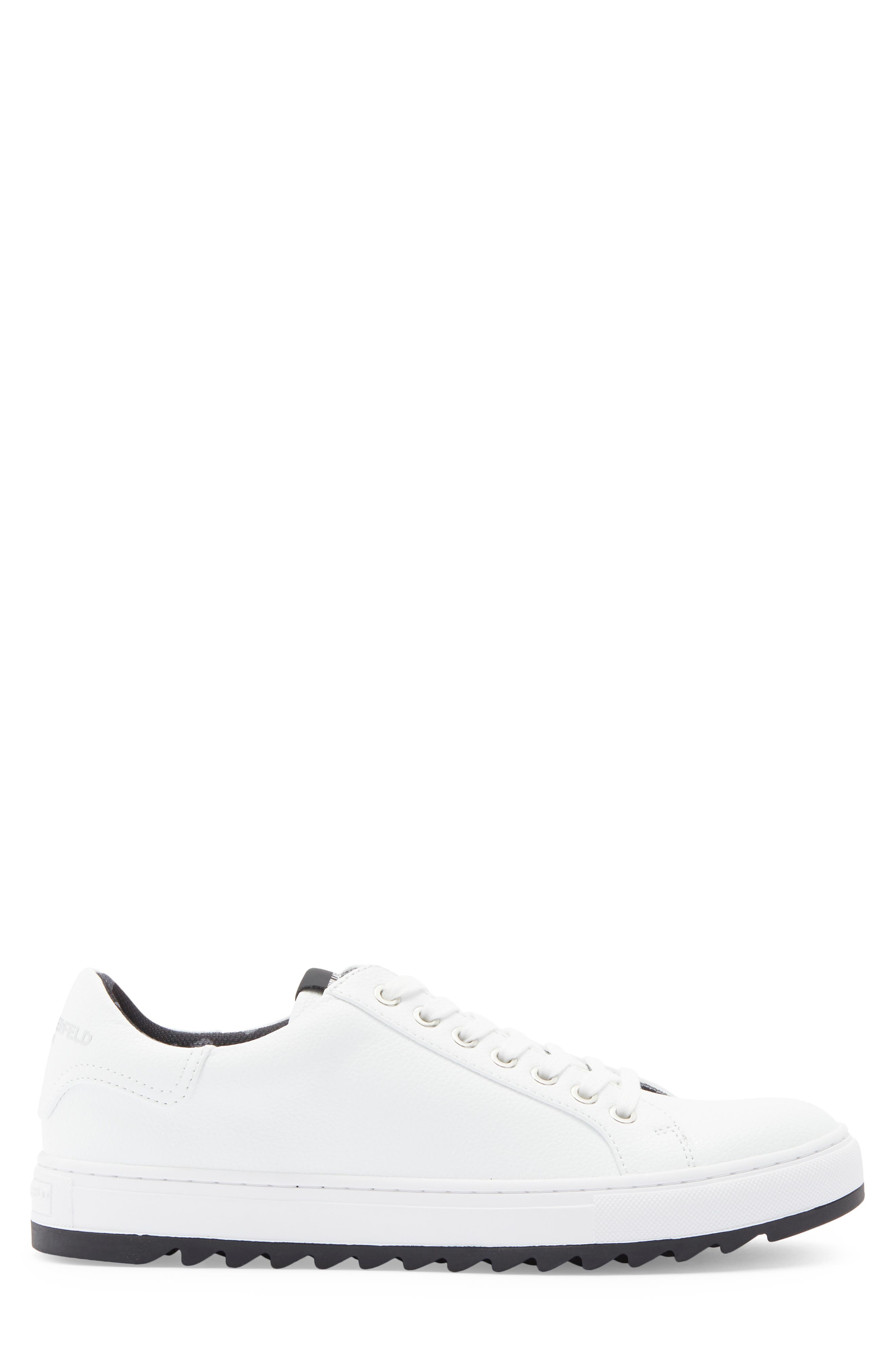 KARL LAGERFELD PARIS Leather Low Top Sneaker, Alternate, color, White