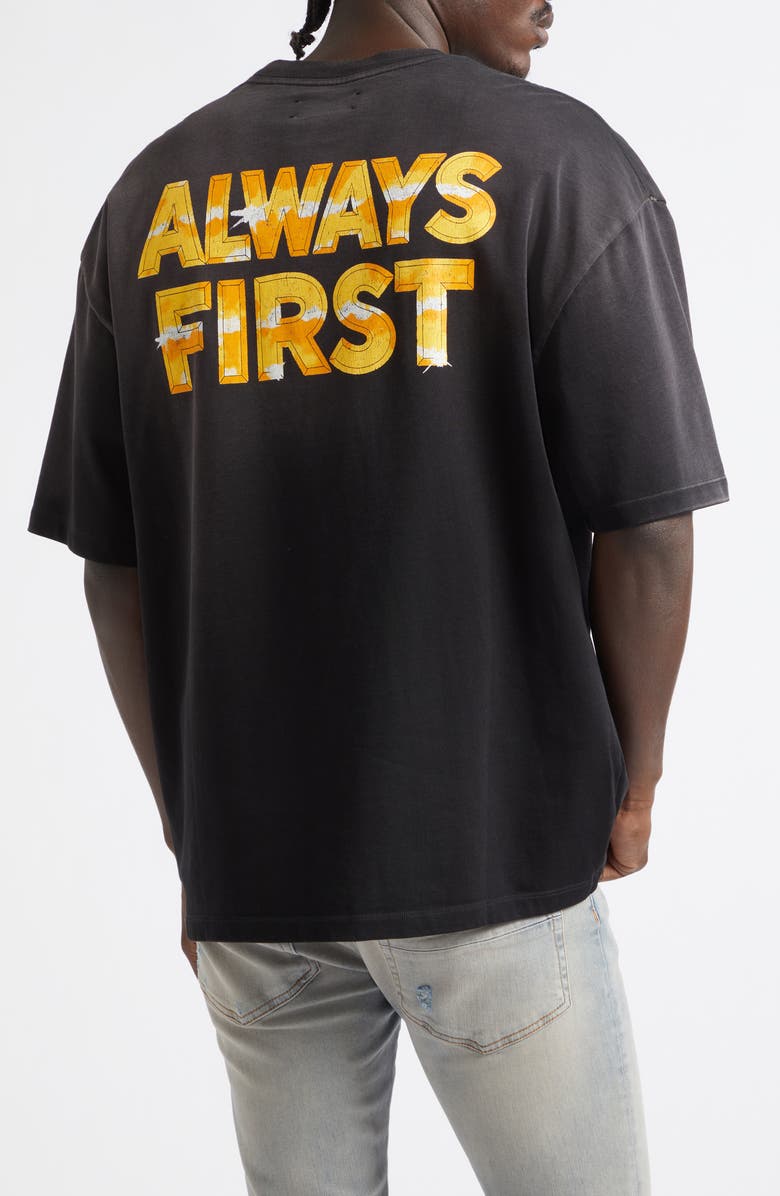AMIRI Oversize Eagle Hollywood Skate Graphic T-Shirt, Alternate, color, Black