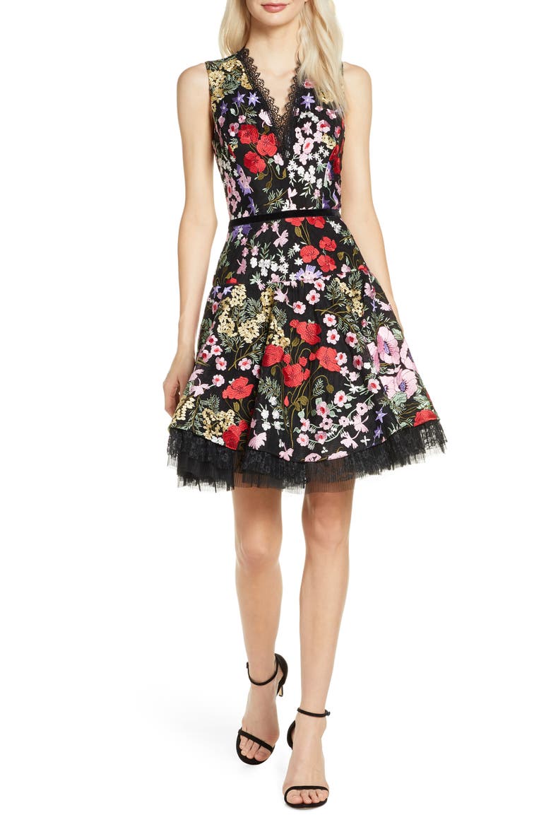 Bronx and Banco Alicia Floral Minidress, Main, color, MULTICOLOR