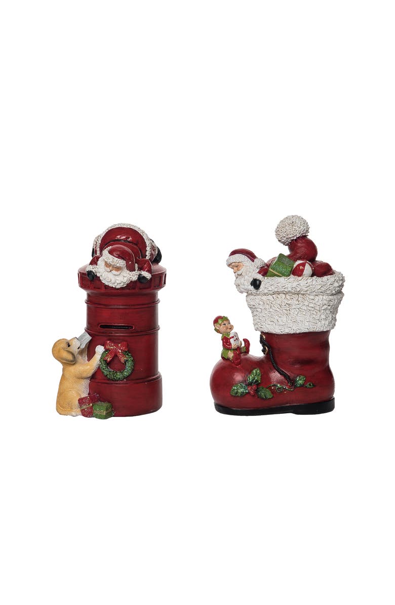 Transpac Resin Santa and Friends Figurine Set Christmas Home Decorations, Main, color,