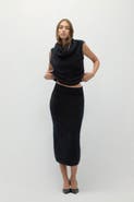 NAKED CASHMERE Francesca Brushed Cashmere Midi Skirt