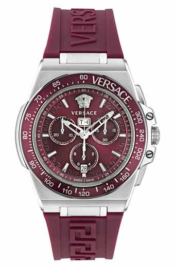 Versace Greca Extreme Silicone Strap Chronograph Watch, 45mm