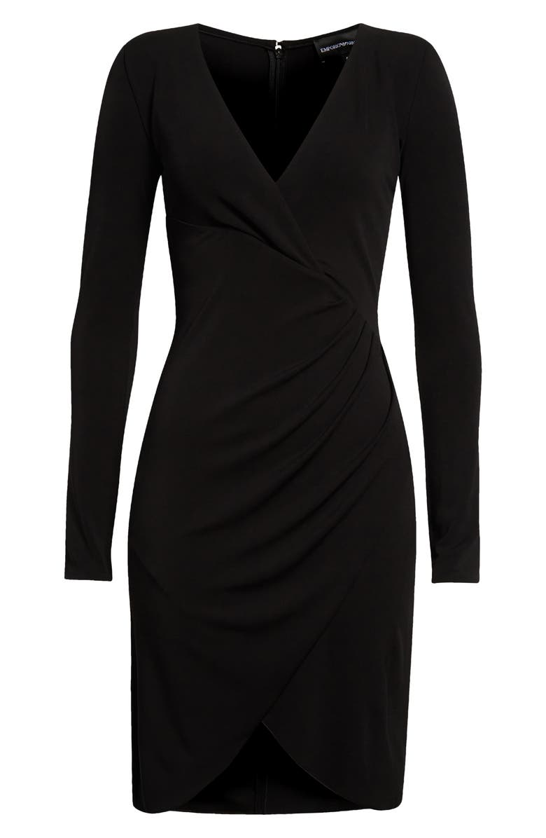 Emporio Armani Wrap Front Long Sleeve Dress, Alternate, color, 