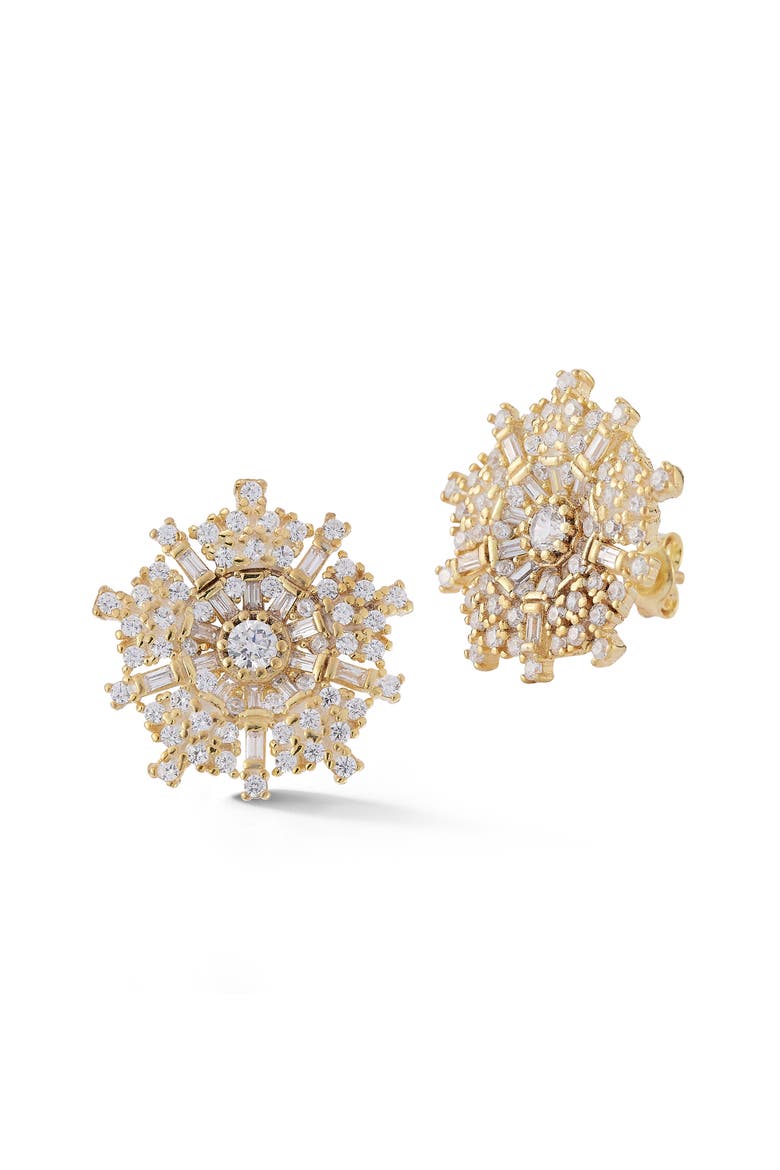 Floral Statement Earrings, Main, color, GOLD