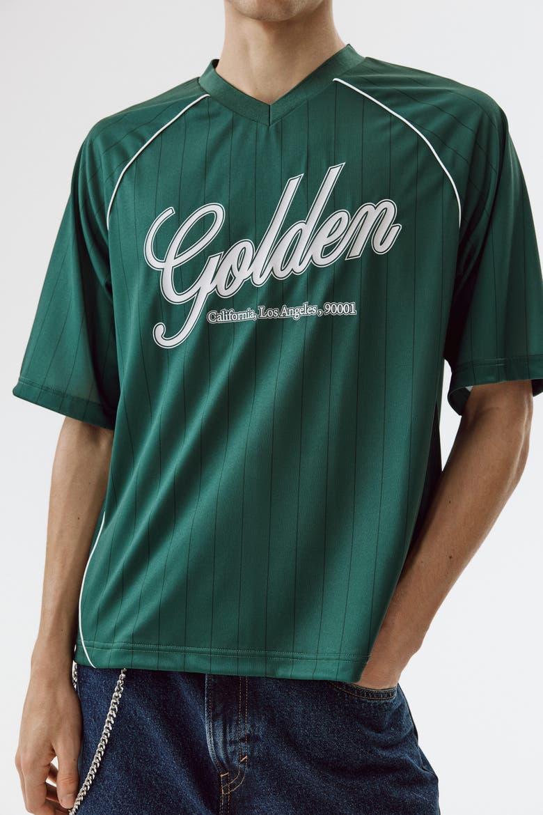 Loose Fit Printed T-shirt, Alternate, color, Dark green/Golden