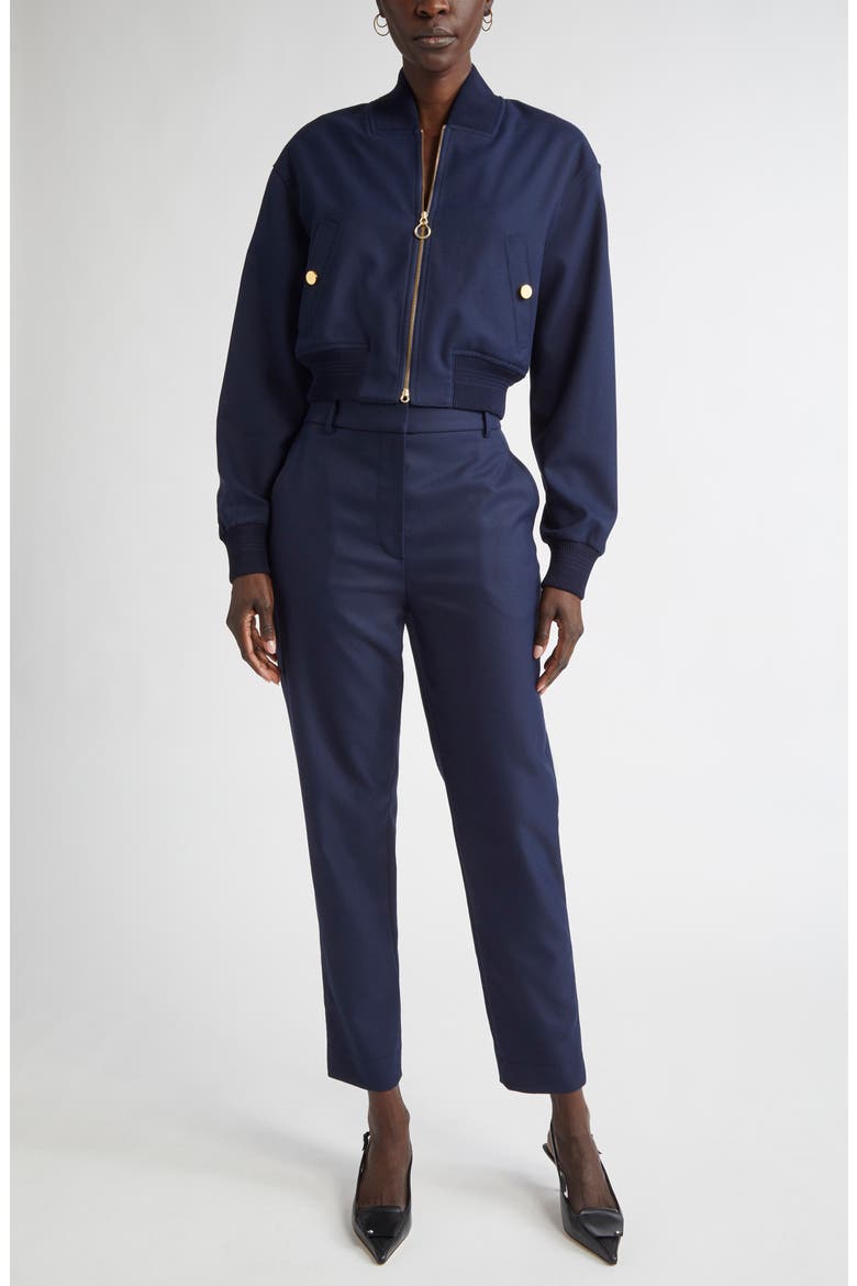 Morgan Stretch Gabardine Ankle Pants, Alternate, color, NAVY