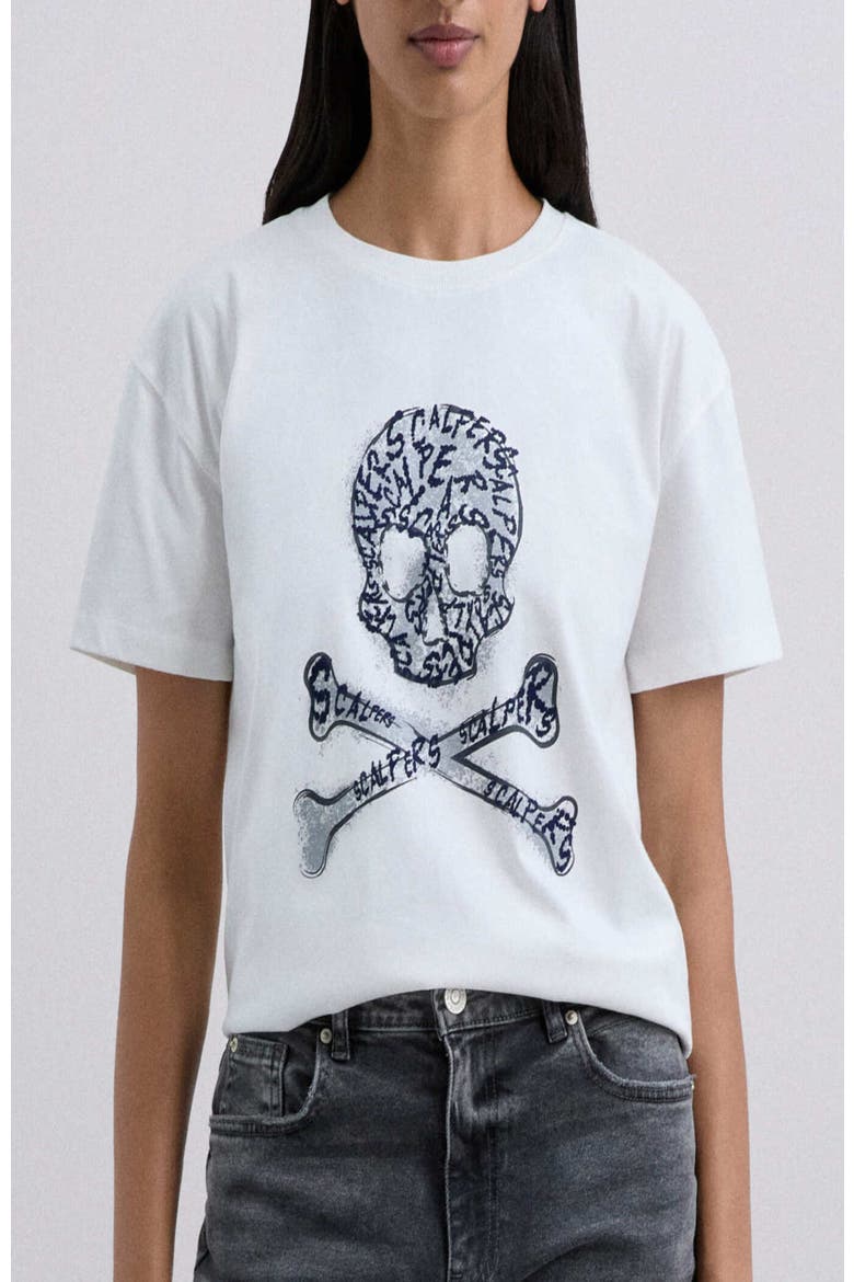 Skullflock Tee, Main, color, Ecru
