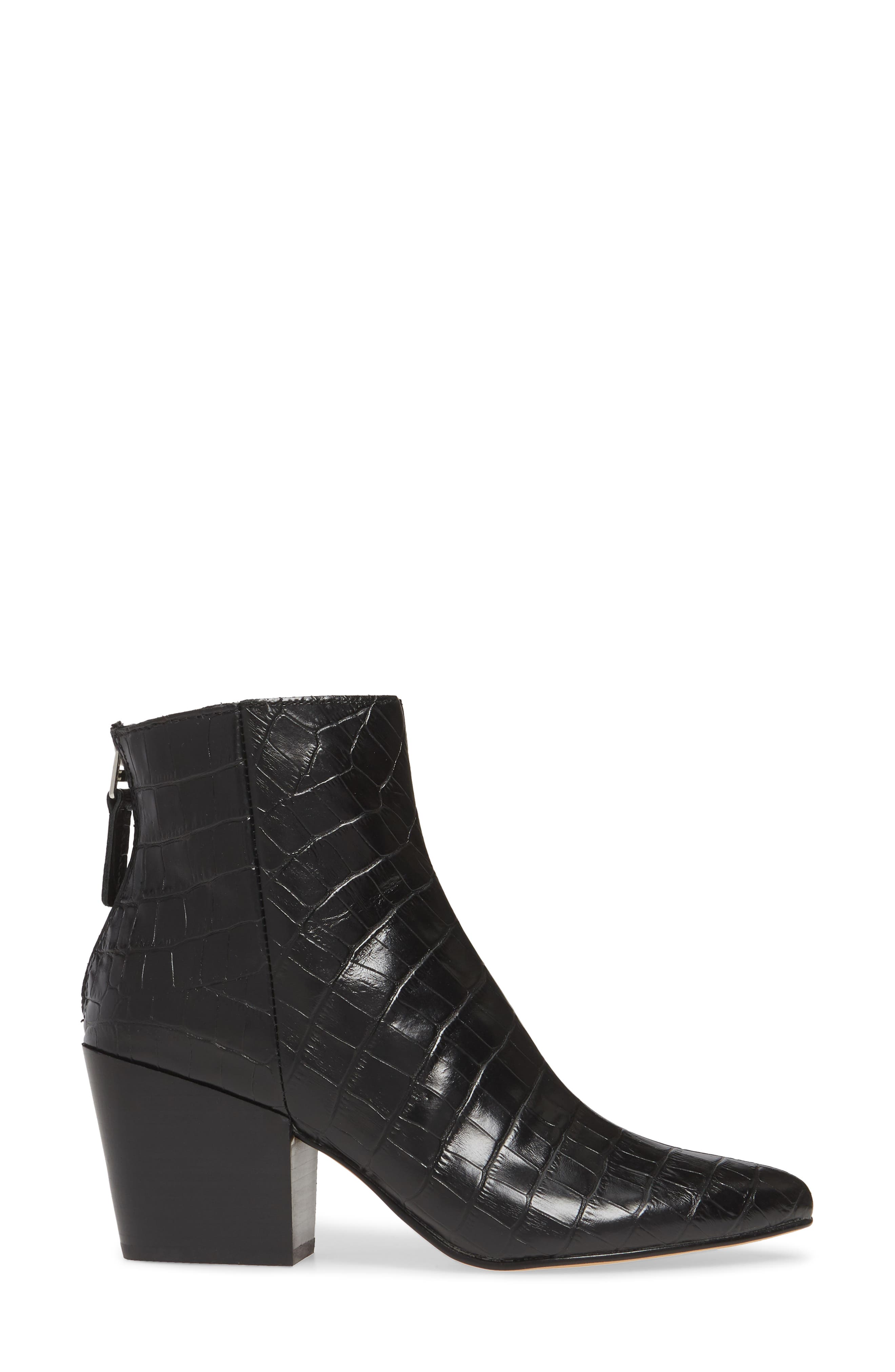Coltyn Bootie, Alternate, color, NOIR CROCO LEATHER