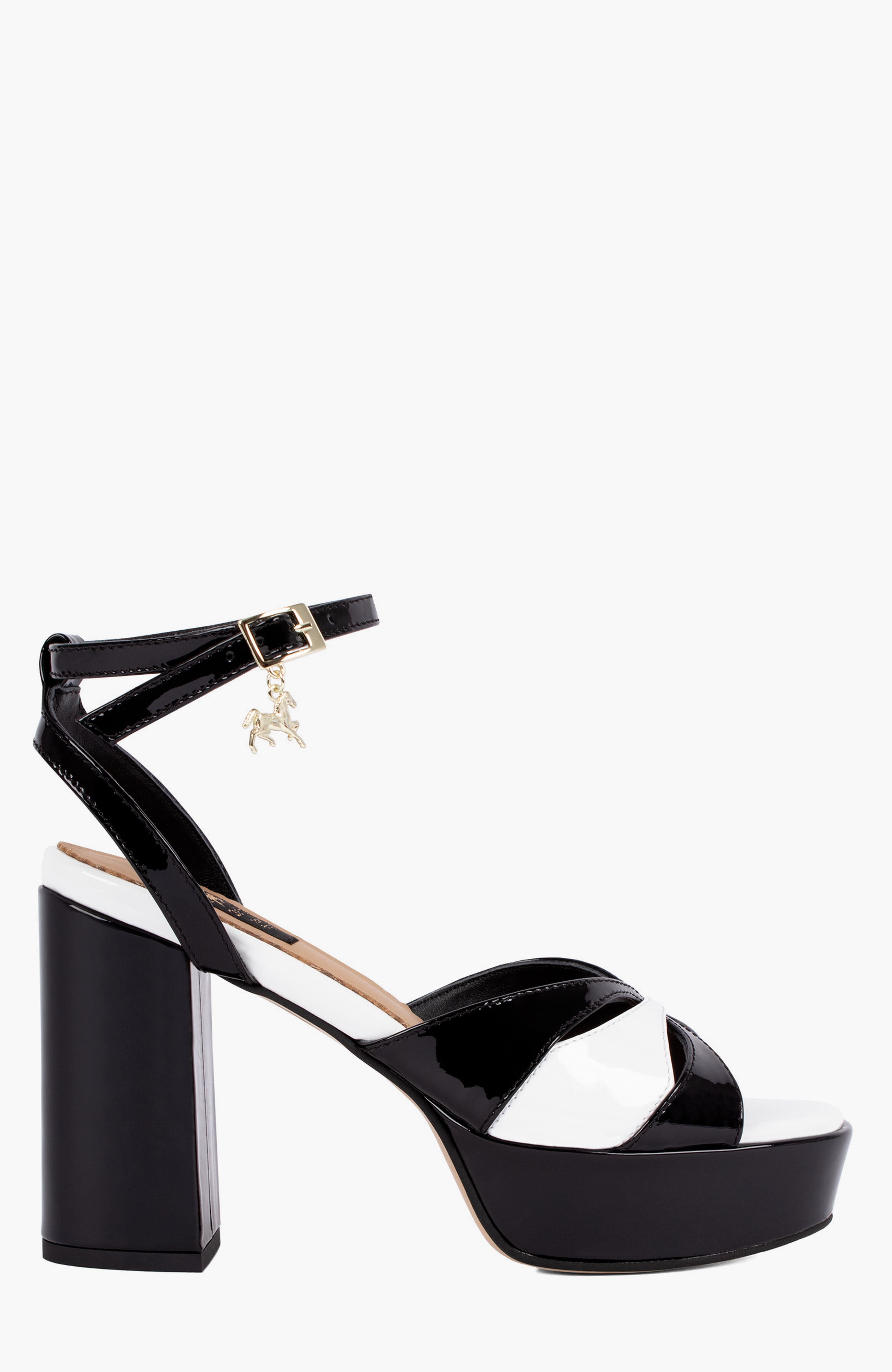 Fortezza Block Heel Platform Sandals, Main, color, Black / White