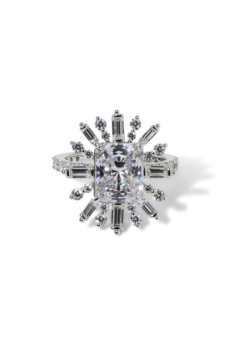 Stellar Halo Statement Ring, Main, color, RHODIUM