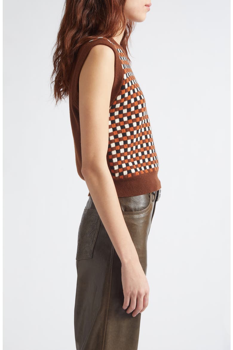 Journey Roby Sweater Vest, Alternate, color, BROWN/ BLACK/ ORANGE/ WHITE