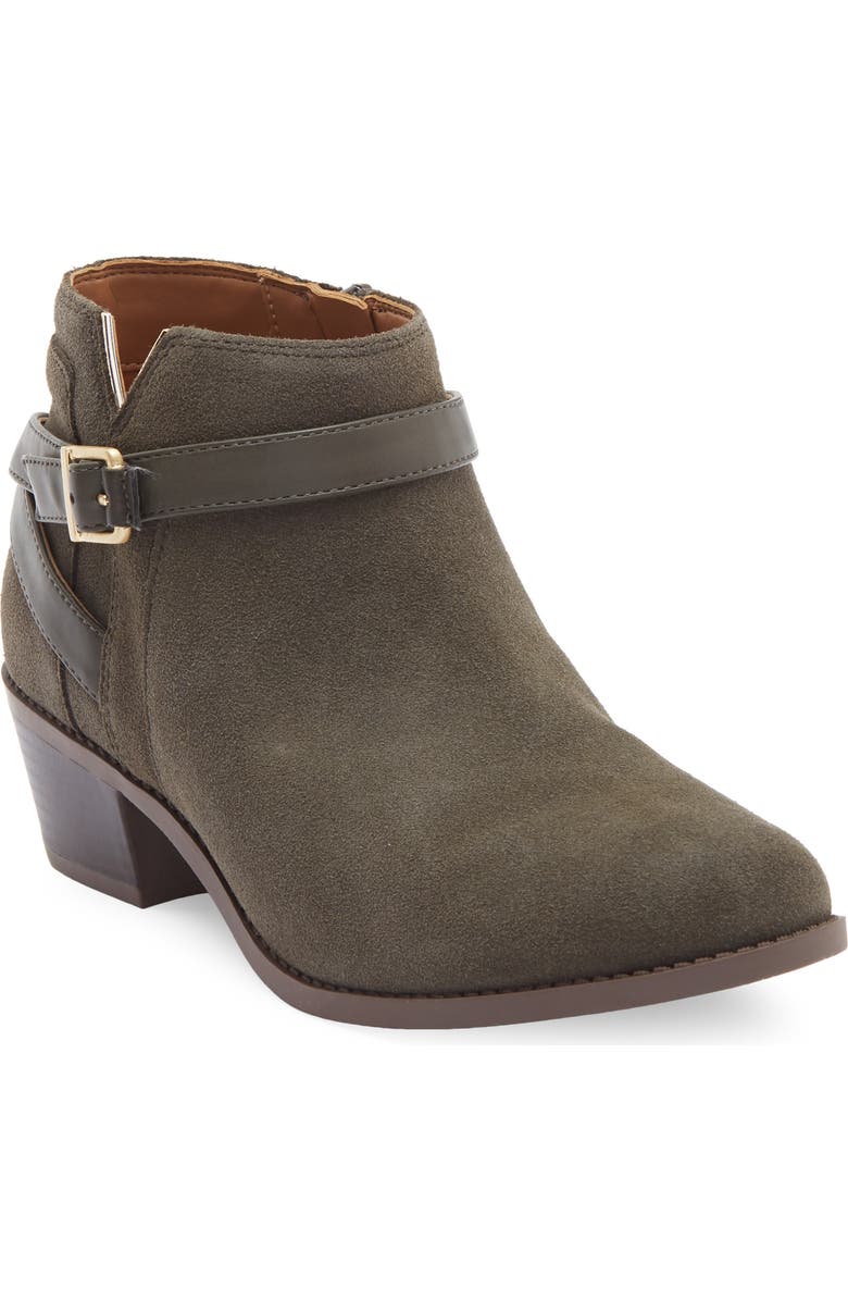 Vionic Farrah Bootie, Main, color, Dark Khaki Suede
