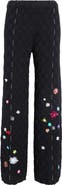 YanYan Floral Check Organic Cotton Sweater Pants