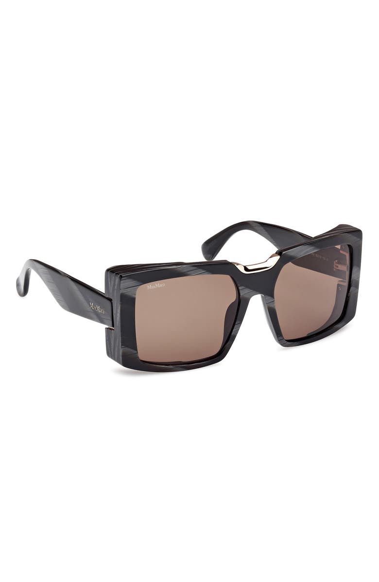 Max Mara 55mm Rectangular Sunglasses, Alternate, color,