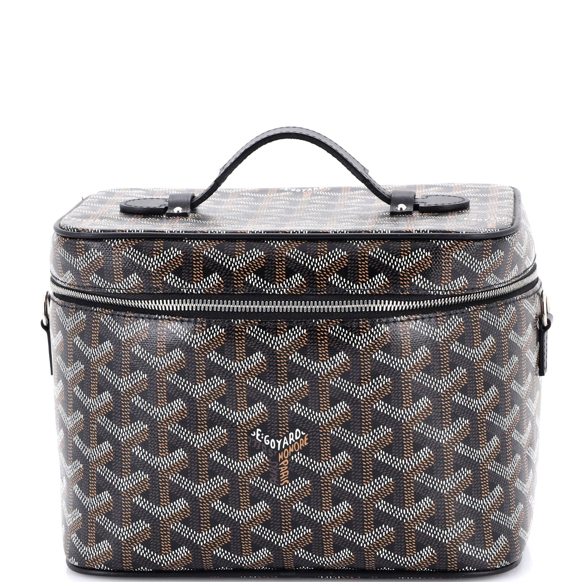 Pre-Owned Goyard Muse Vanity Case Coated Canvas, Main, color, Black