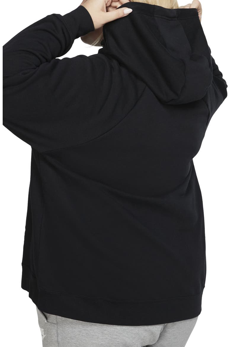 Essential Full Zip Fleece Hoodie, Alternate, color, BLACK/ WHITE