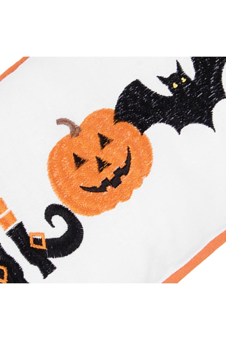 Halloween Embroidered Decorative Long Accent Pillow 6" x 24", Alternate, color, White