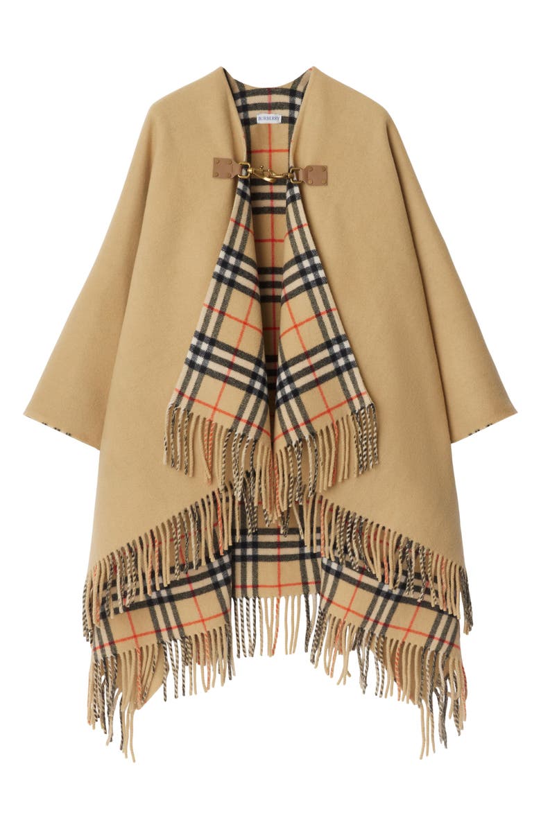 Burberry Marsh Wool Cape, Alternate, color, Sand