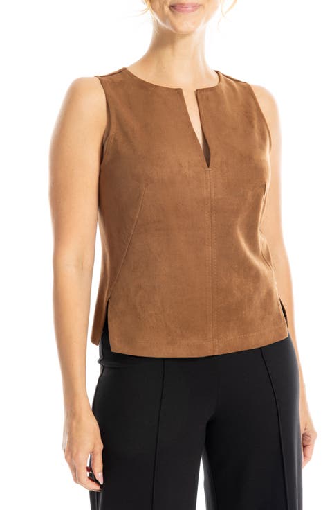 Sleeveless Faux Suede Top