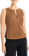 MAX STUDIO Sleeveless Faux Suede Top