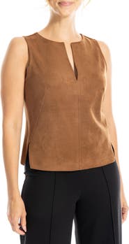 MAX STUDIO Sleeveless Faux Suede Top