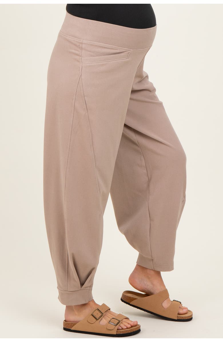 PinkBlush Brushed Knit Barrel Leg Joggers, Alternate, color, Taupe