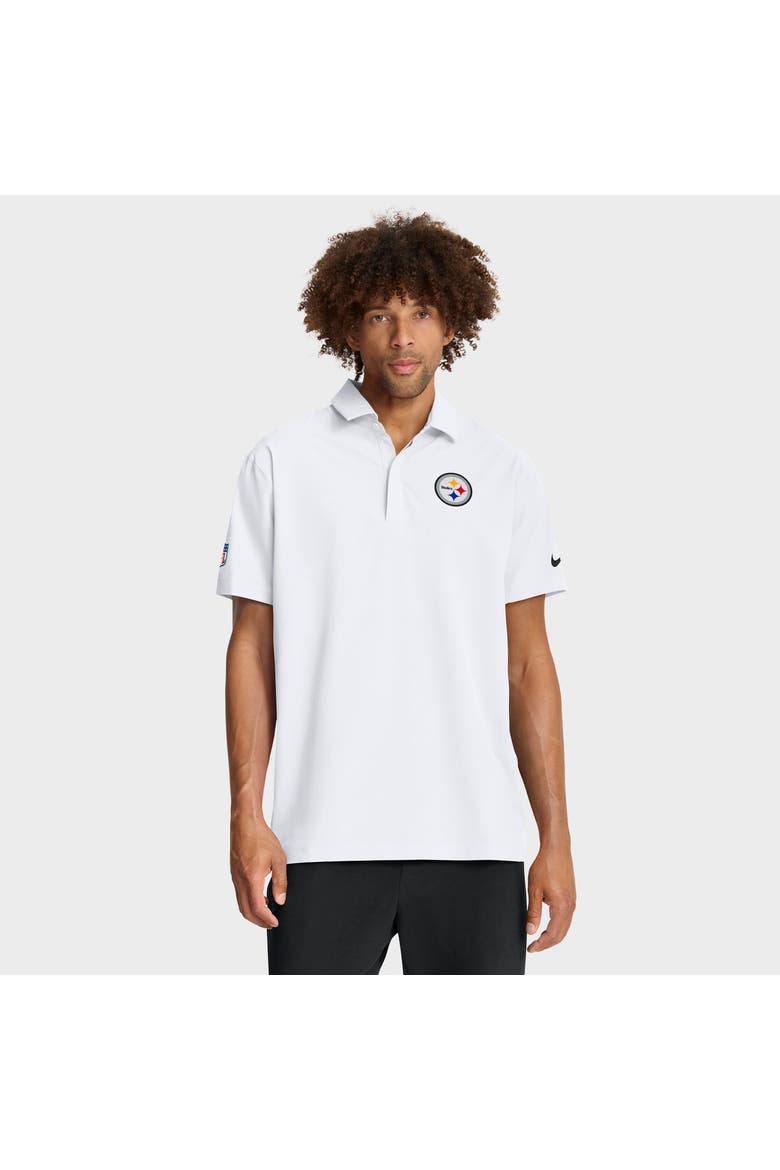 Men's Nike White Pittsburgh Steelers Sideline Woven Dri-FIT Polo, Main, color, White