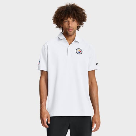 Men's Nike White Pittsburgh Steelers Sideline Woven Dri-FIT Polo