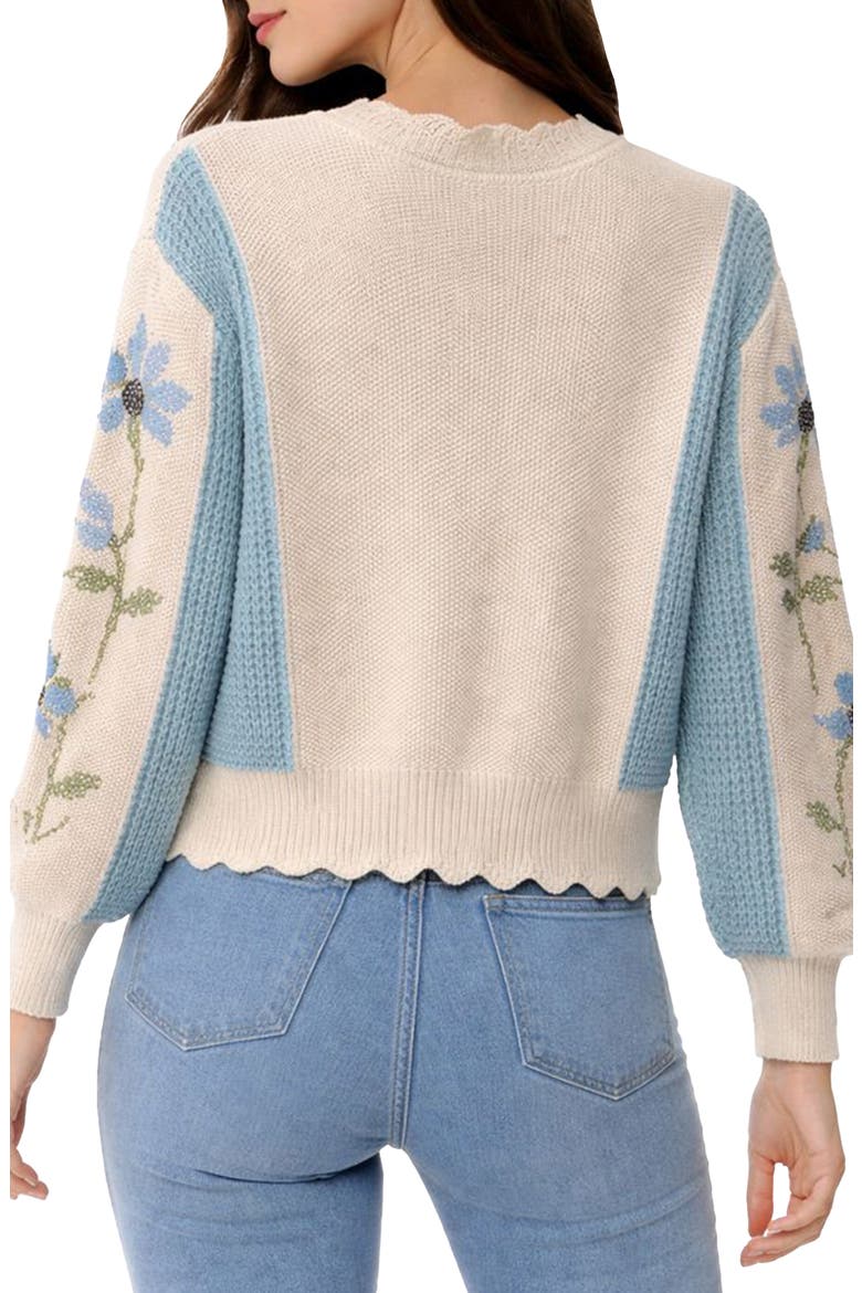Floral Stitch Cardigan, Alternate, color, IVORY