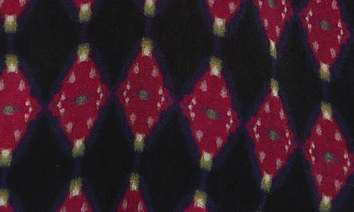 Apny Abstract Print Roll Tab Sleeve Chiffon Button-up Shirt In Red/pink Multi
