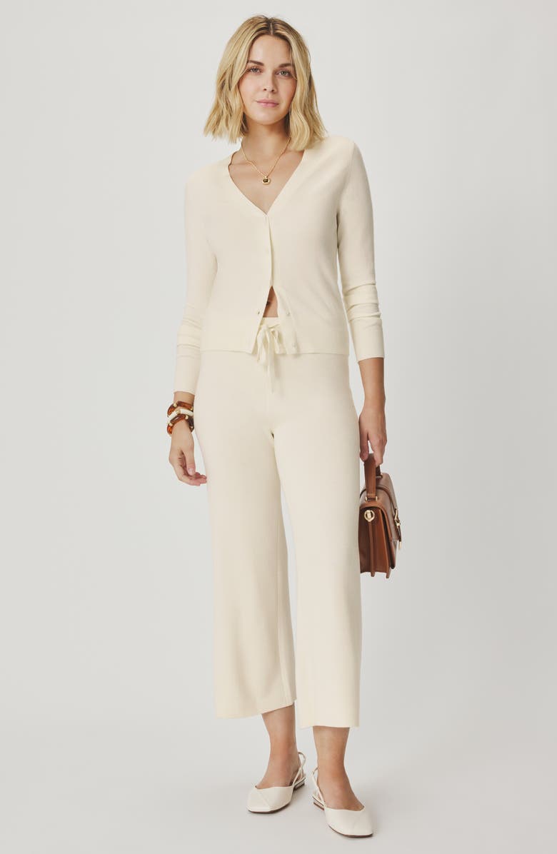 Splendid Christa Cropped Cardigan, Alternate, color, Shell White