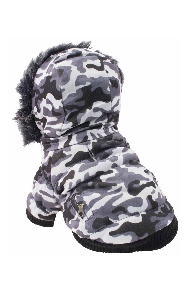 PETKIT Fashion Pet Faux Fur Trim Parka Coat - X-Small, Alternate, color, 