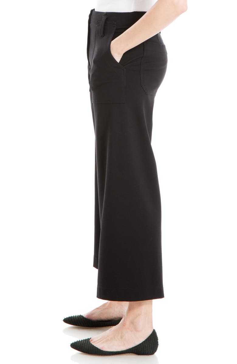 MAX STUDIO Crop Wide Leg Pants, Alternate, color, Black-Black