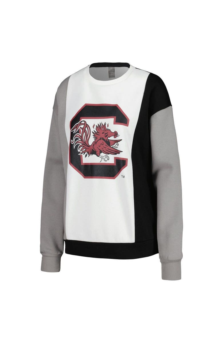 GAMEDAY COUTURE Women's Gameday Couture White/Black South Carolina Gamecocks Vertical Color-Block Pullover Sweatshirt, Alternate, color, 