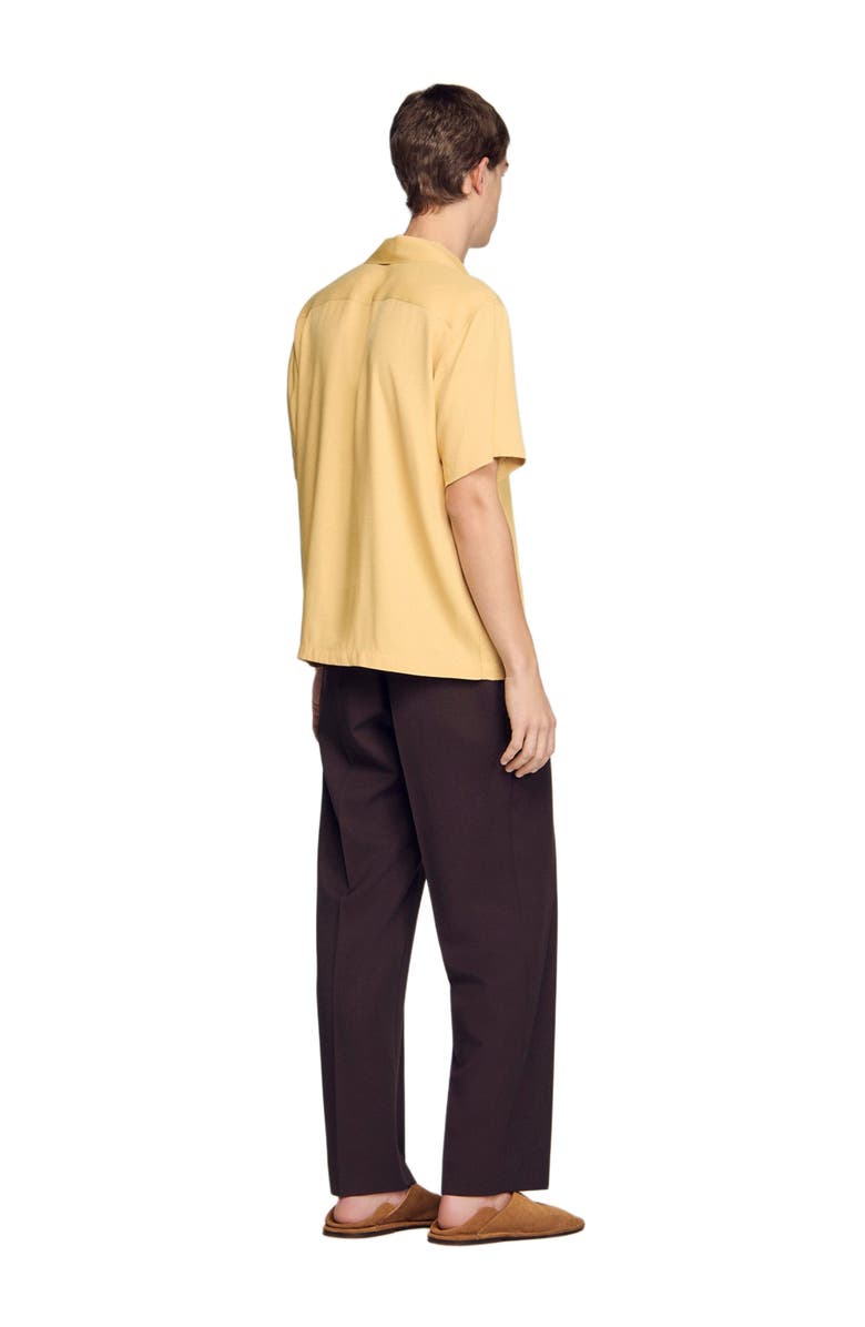 SANDRO Loose-fit shark collar shirt, Alternate, color, Light Yellow